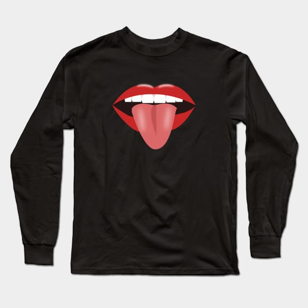 poking tongue out Long Sleeve T-Shirt by designInk